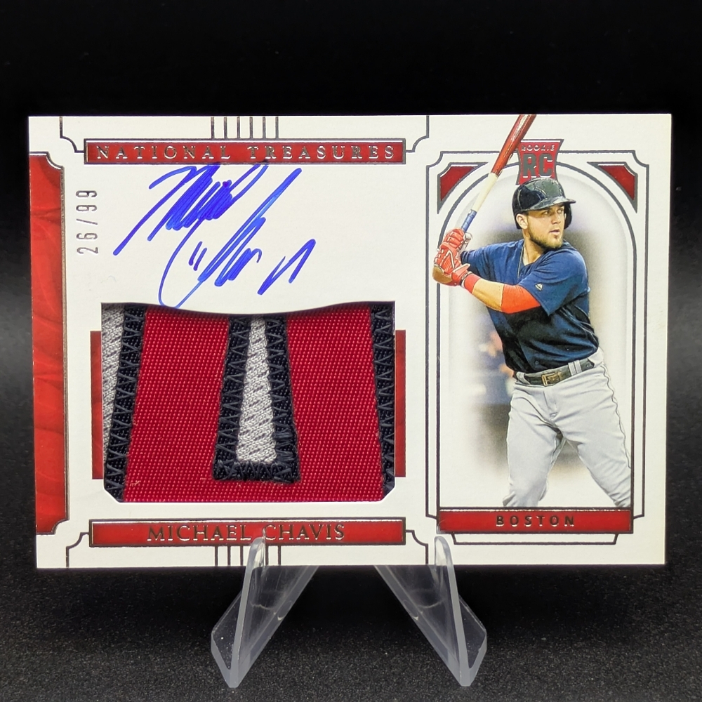 2019 Panini National Treasures Michael Chavis Rookie Patch Autograph /99 Red Sox